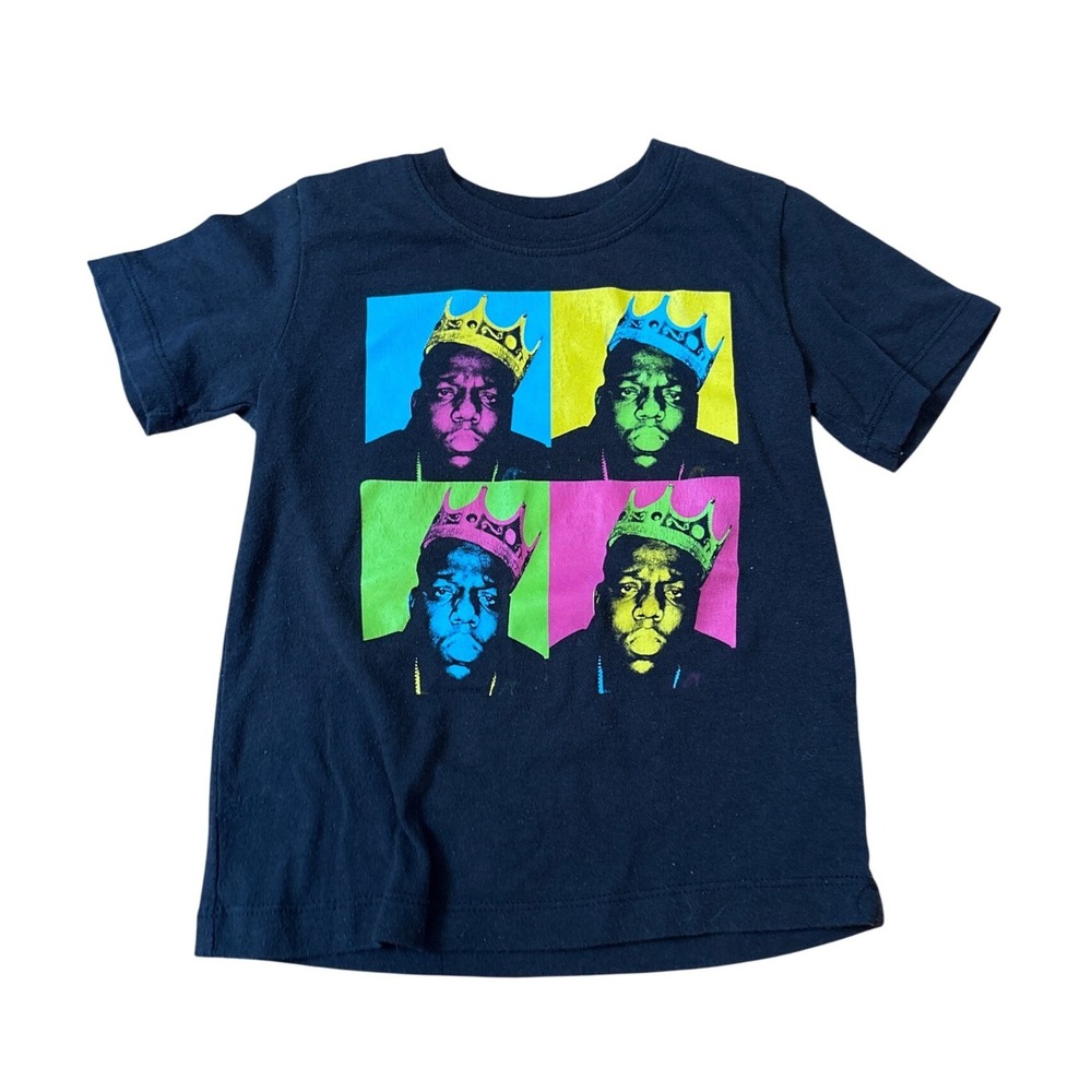 Notorious B.I.G. Graphic Tee Kids Black‎ Pop Art Biggie Smalls SIZE 3T